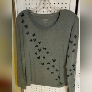 Grey handpainted long sleeve top
